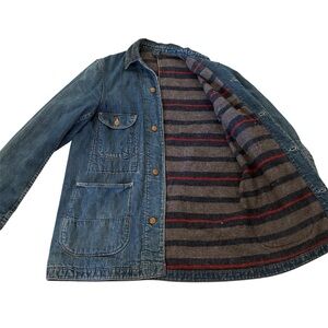 Vintage PIONEER Montgomery Ward Blanket Lined Denim Chore Coat 30’s-50’s Mens M